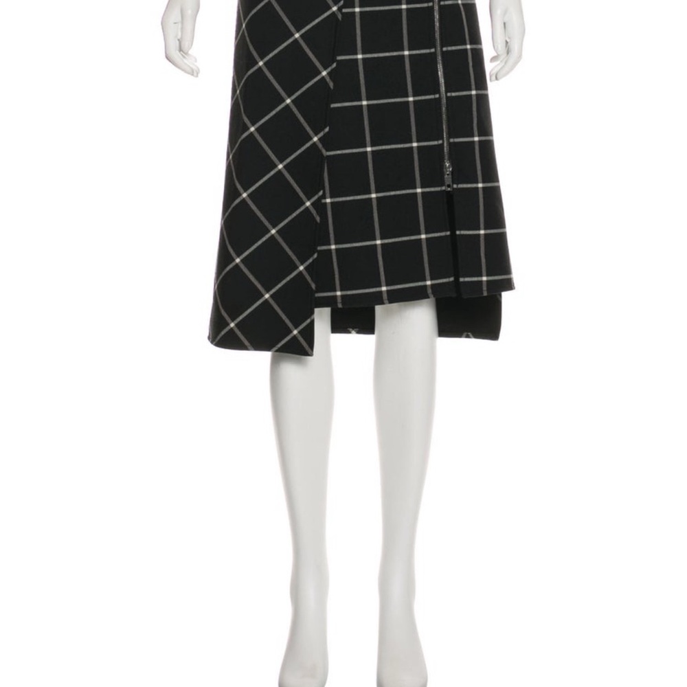 Rag & Bone Black and White Checkered Midi Skirt